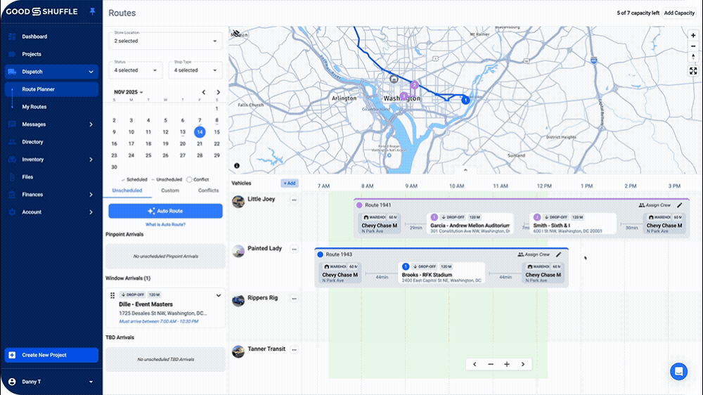 Edit delivery routes from one panel with the new Route Details view in Goodshuffle Pro 