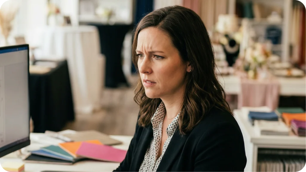 Professional event planner managing inventory system